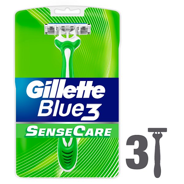 Gillette Blue3 Sensitive Jednorazowe maszynki do golenia, 3 sztuki