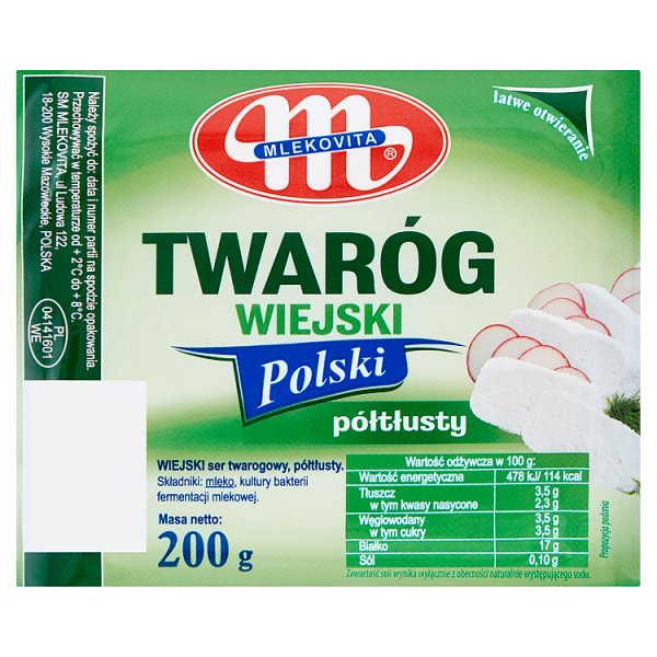 Mlekovita Twaróg wiejski Polski półtłusty 200 g