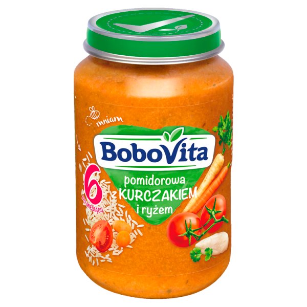 BoboVita Pomidorowa z kurczakiem i ryżem po 6 miesiącu 190 g