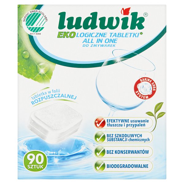 Ludwik All in one Ekologiczne tabletki do zmywarek 1,62 kg (90 sztuk)