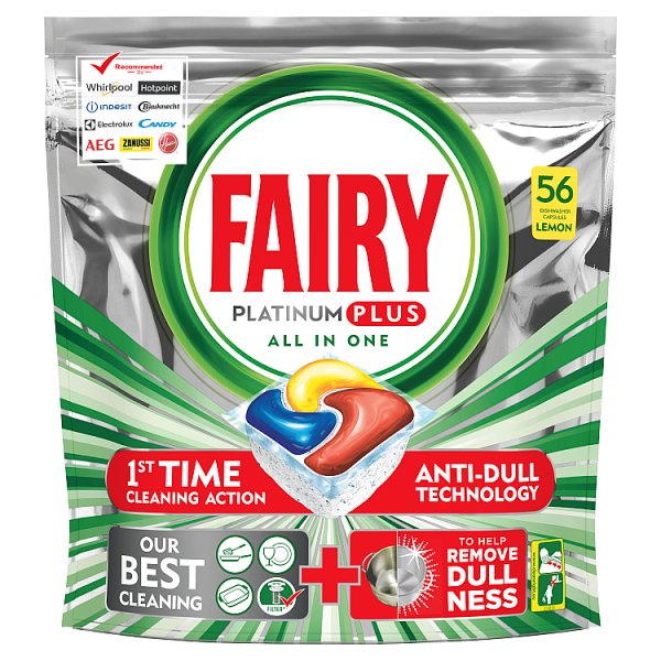 Fairy Platinum Plus Cytryna Kapsułki do zmywarki, 56 kapsułek