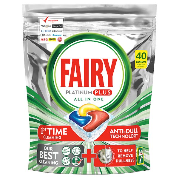 Fairy Platinum Plus Cytryna Kapsułki do zmywarki, 40 kapsułek