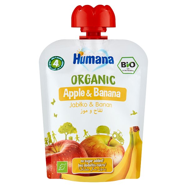 Humana Organic Mus jabłko &amp; banan po 4. miesiącu 90 g