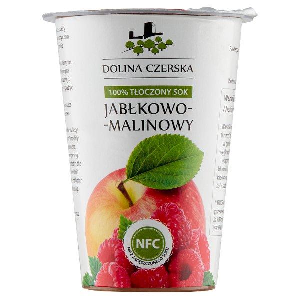 Dolina Czerska 100% tłoczony sok jabłkowo-malinowy 195 ml