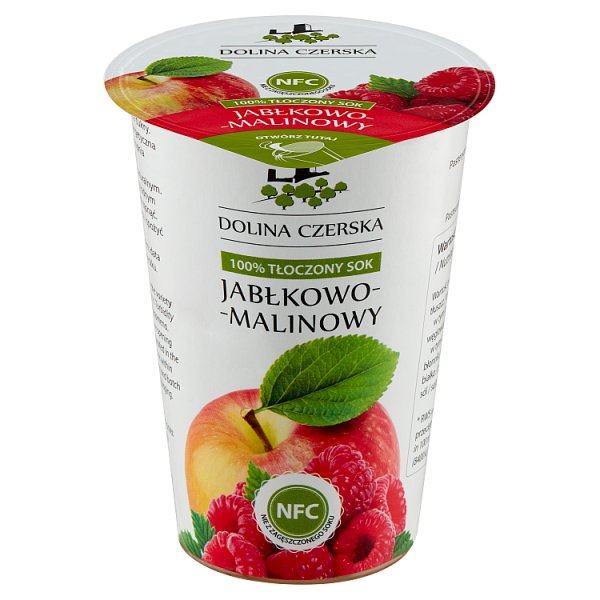 Dolina Czerska 100% tłoczony sok jabłkowo-malinowy 195 ml