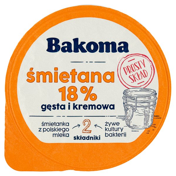 Bakoma Śmietana 18% 175 g