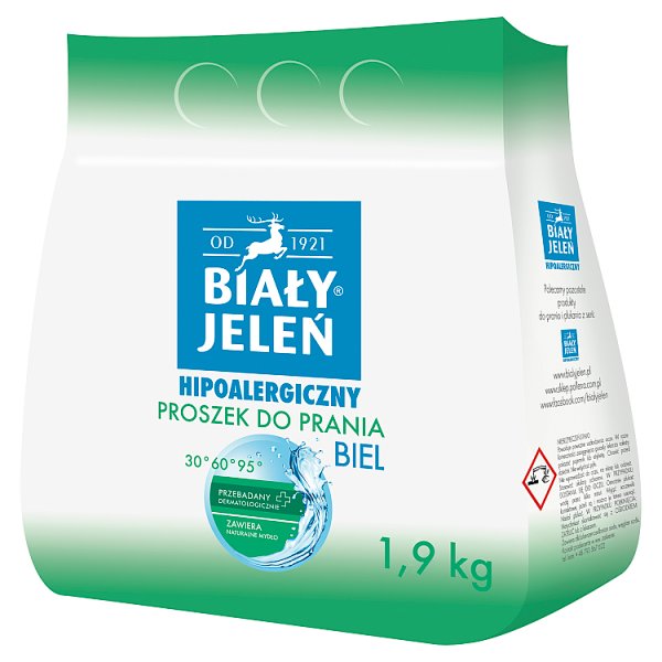 Biały Jeleń Hipoalergiczny proszek do prania biel 1,9 kg (14 prań)