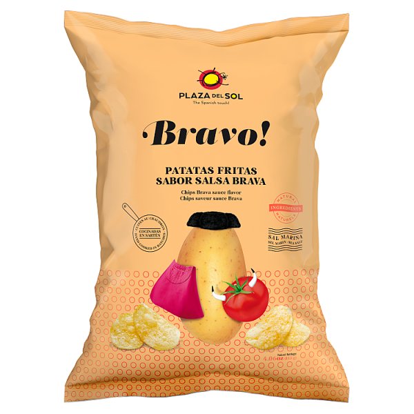 Plaza del Sol Chipsy ziemniaczane o smaku ostrego sosu bravo 115 g