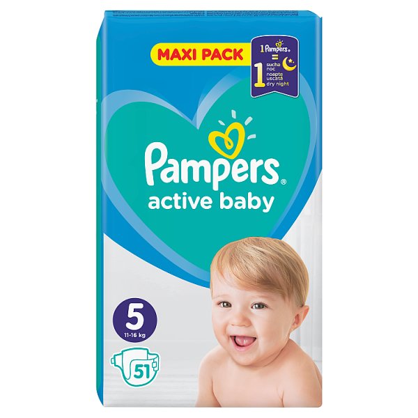 Pampers Active Baby Rozmiar 5, 51 pieluszek, 11-16 kg