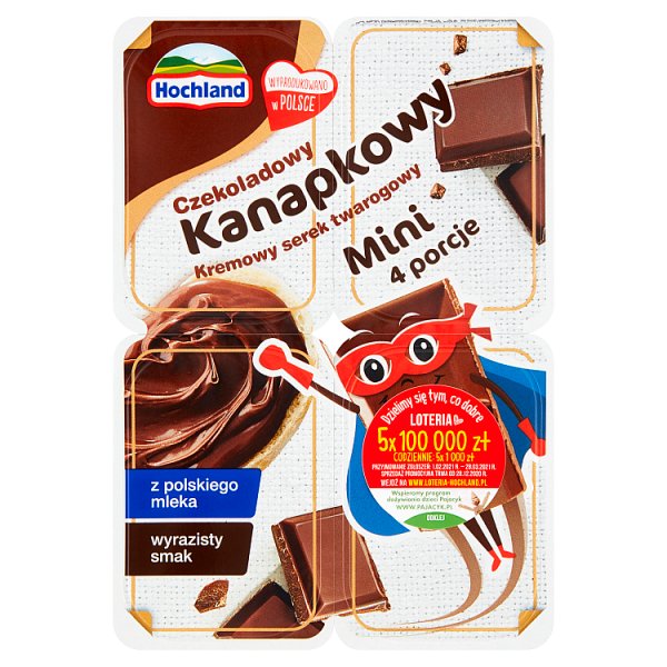 Hochland Kanapkowy mini serek twarogowy czekoladowy 120 g (4 x 30 g)