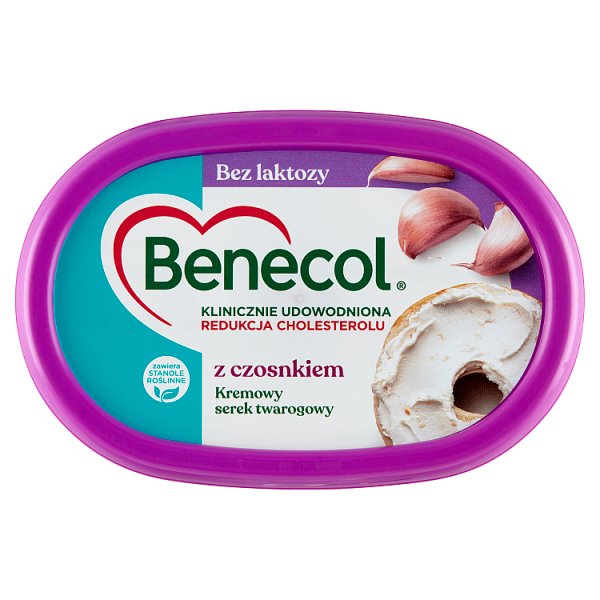Benecol Kremowy serek twarogowy bez laktozy z czosnkiem 120 g