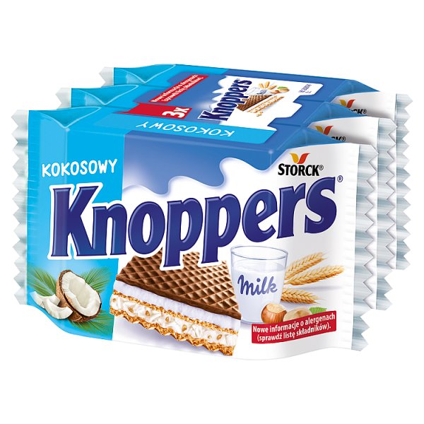 Knoppers Wafelek mleczno-kokosowy 75 (3 x 25 g)