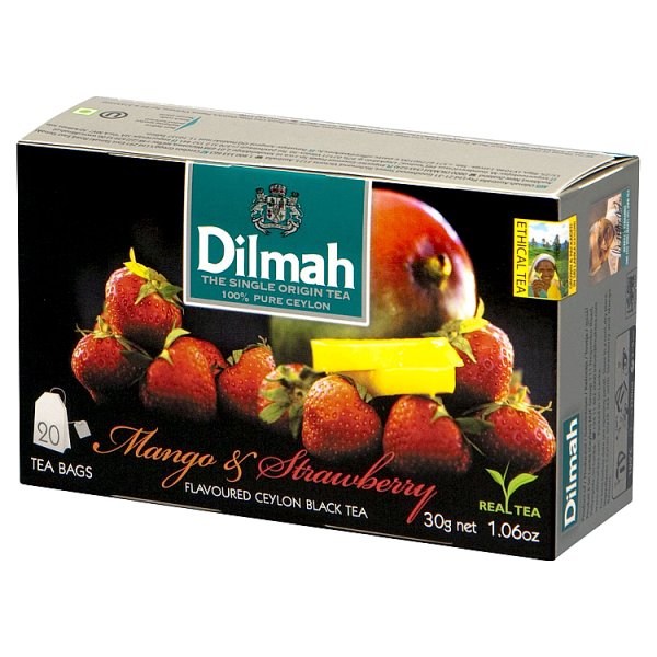 Dilmah Mango &amp; Strawberry Cejlońska czarna herbata 30 g (20 x 1,5 g)