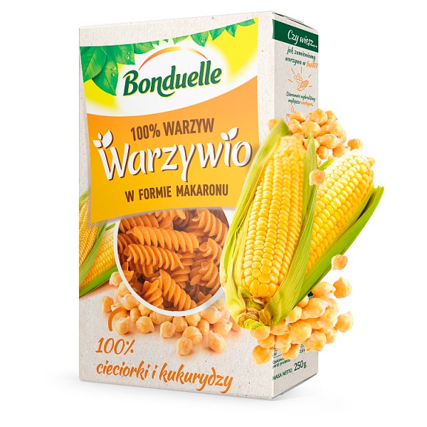 Bonduelle Warzywio Warzywa w formie makaronu z cieciorki i kukurydzy 250 g