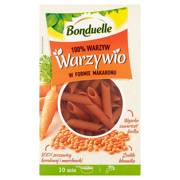 Bonduelle Warzywio Warzywa w formie makaronu z soczewicy koralowej i marchewki 250 g