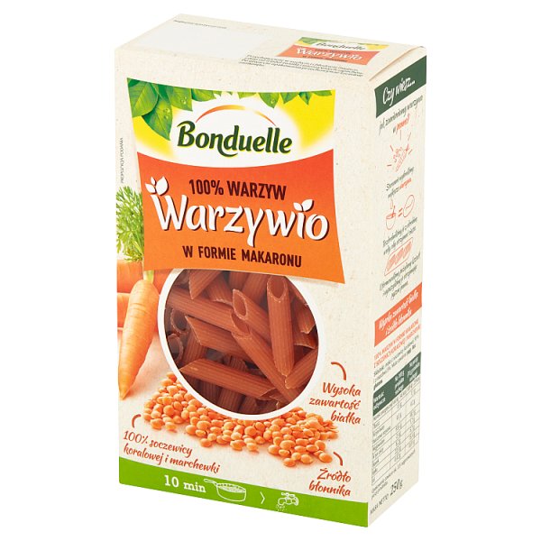 Bonduelle Warzywio Warzywa w formie makaronu z soczewicy koralowej i marchewki 250 g