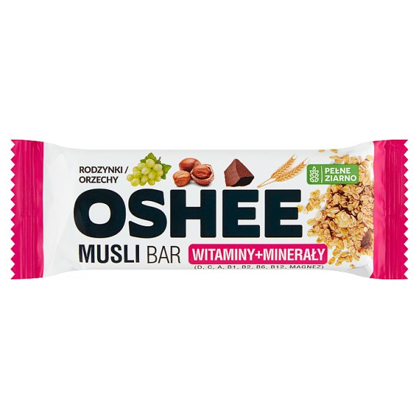 Oshee Musli Bar Suplement diety baton zbożowy rodzynki orzechy 40 g