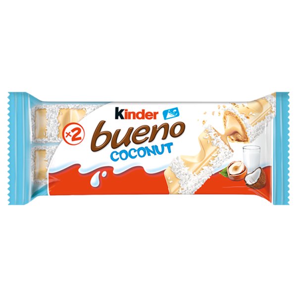 Kinder Bueno Coconut Wafel w białej czekoladzie z kokosowym nadzieniem 39 g (2 x 19,5 g)