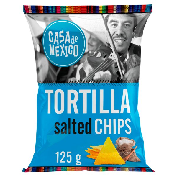 Casa de Mexico Tortilla Chipsy kukurydziane naturalne solone 125 g