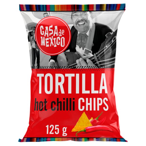Casa de Mexico Tortilla Chipsy kukurydziane o smaku chili 125 g