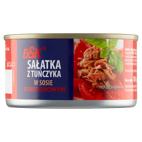 B&amp;K Sałatka z tuńczyka w sosie pomidorowym 185 g