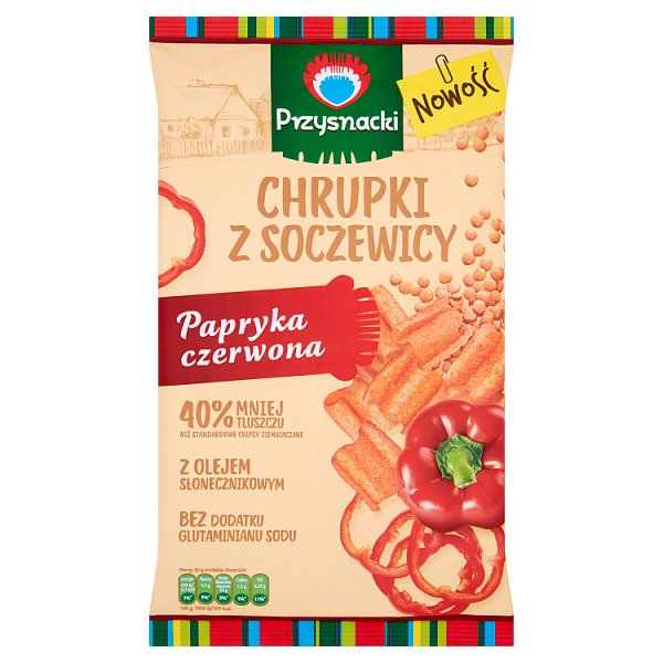 Przysnacki Chrupki z soczewicy papryka czerwona 100 g