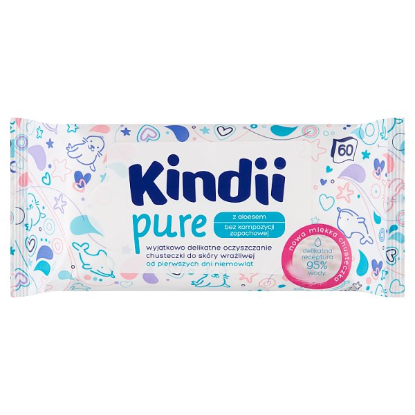 Kindii Pure Chusteczki do skóry wrażliwej 60 sztuk