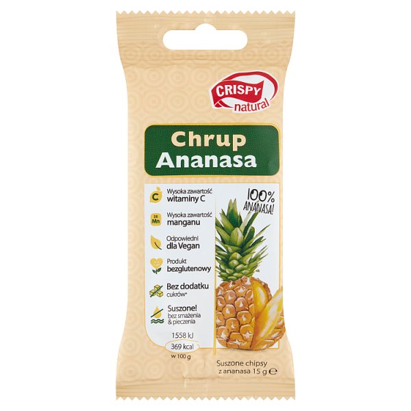 Crispy Natural Suszone chipsy z ananasa 15 g