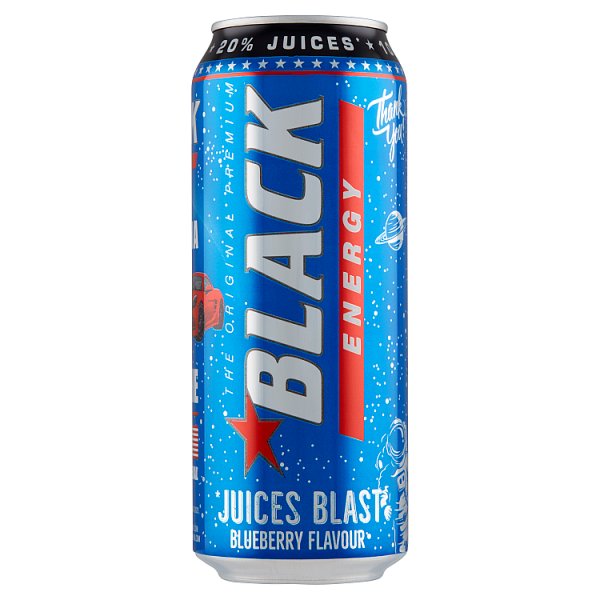Black Energy Juices Blast Gazowany napój energetyzujący o smaku jagodowym 500 ml
