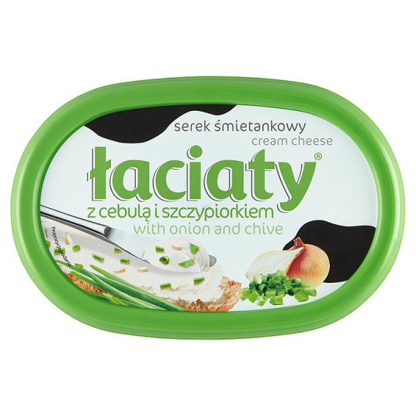 Łaciaty Serek śmietankowy z cebulą i szczypiorkiem 135 g