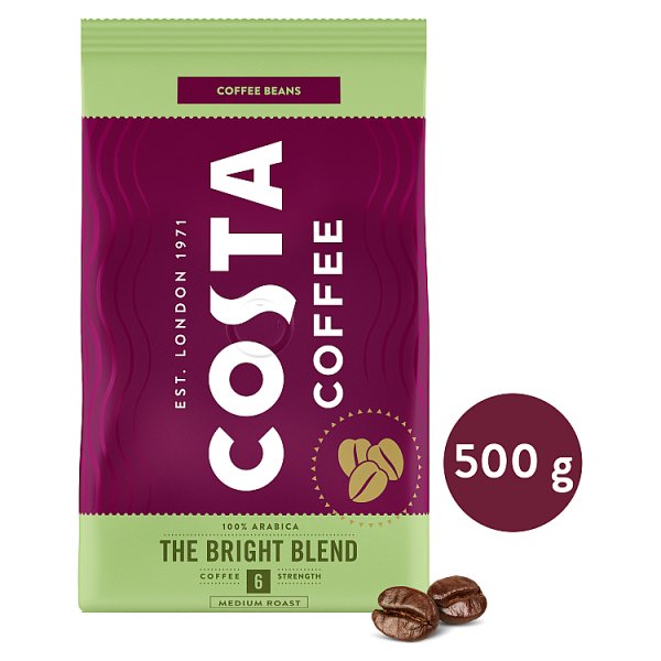 Costa Coffee Bright Blend Medium Roast Kawa palona ziarnista 500 g