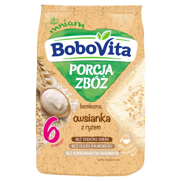 BoboVita Porcja zbóż Owsianka bezmleczna z ryżem po 6 miesiącu 170 g