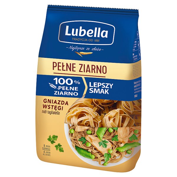 Lubella Pełne Ziarno Makaron gniazda wstęgi 400 g