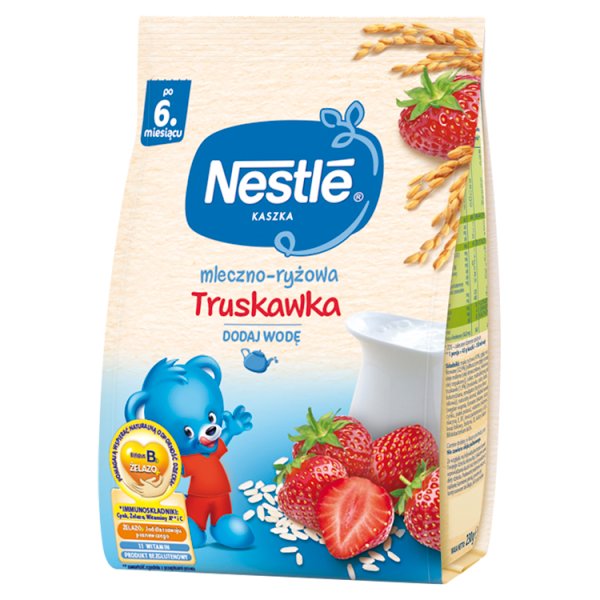 Nestlé Kaszka mleczno-ryżowa truskawka dla niemowląt po 6. miesiącu 230 g