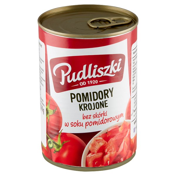 Pudliszki Pomidory krojone bez skórki w soku pomidorowym 400 g