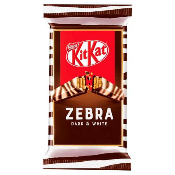 KitKat Zebra Paluszki waflowe w deserowej i białej czekoladzie 41,5 g