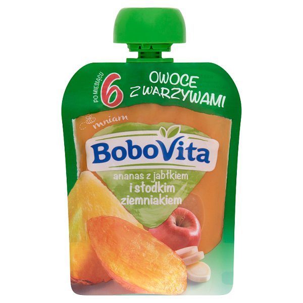 BoboVita Ananas z jabłkiem i słodkim ziemniakiem po 6 miesiącu 80 g