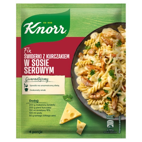 Knorr Fix Świderki z kurczakiem w sosie serowym 45 g