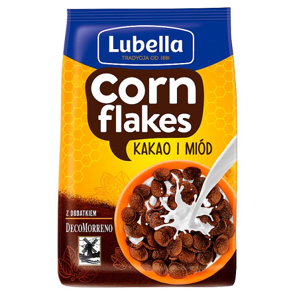 Lubella Corn Flakes Płatki kukurydziane kakao i miód 400 g