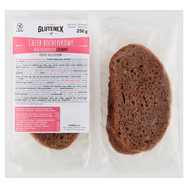 Glutenex Chleb bochenkowy wieloziarnisty ciemny 250 g