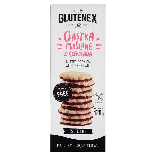Glutenex Ciastka maślane z czekoladą 170 g