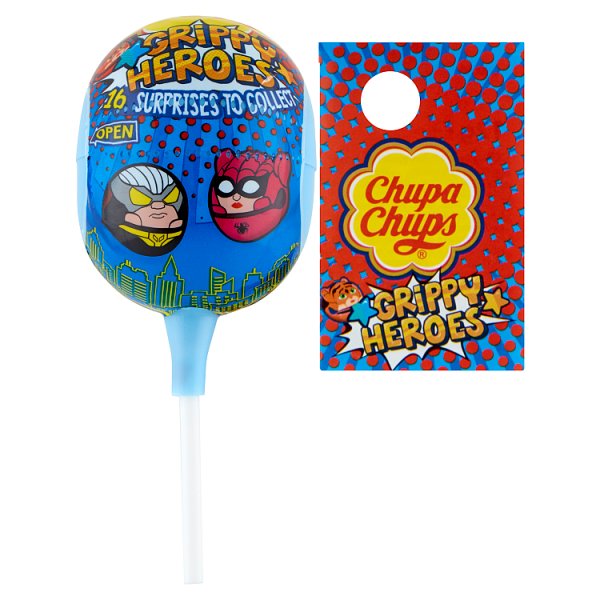 Chupa Chups Grippy Heroes Lizak o smaku truskawkowym 12 g