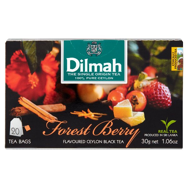 Dilmah Forest Berry Cejlońska czarna herbata 30 g (20 x 1,5 g)