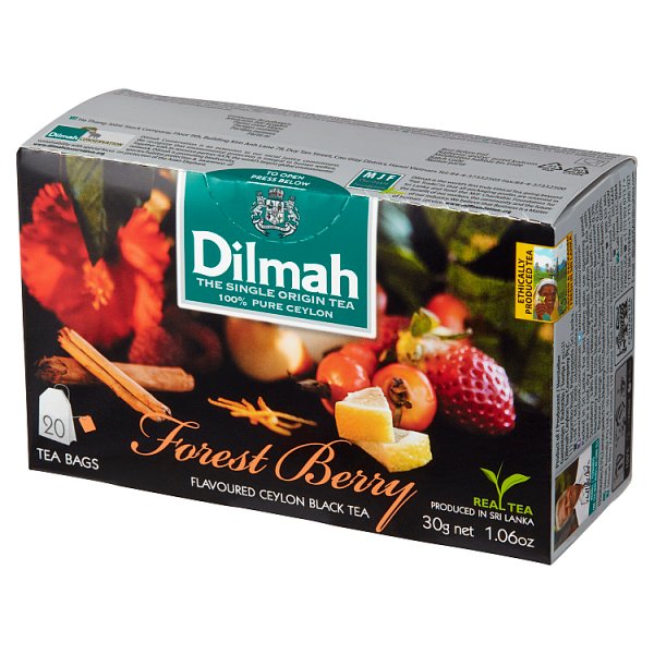 Dilmah Forest Berry Cejlońska czarna herbata 30 g (20 x 1,5 g)