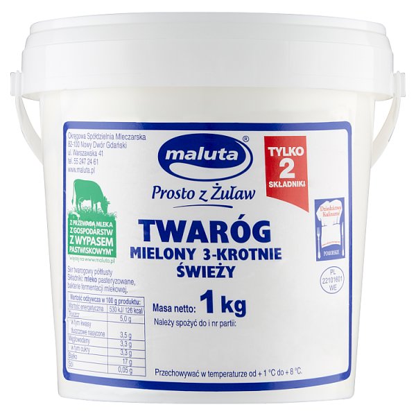Maluta Twaróg mielony 3-krotnie świeży 1 kg