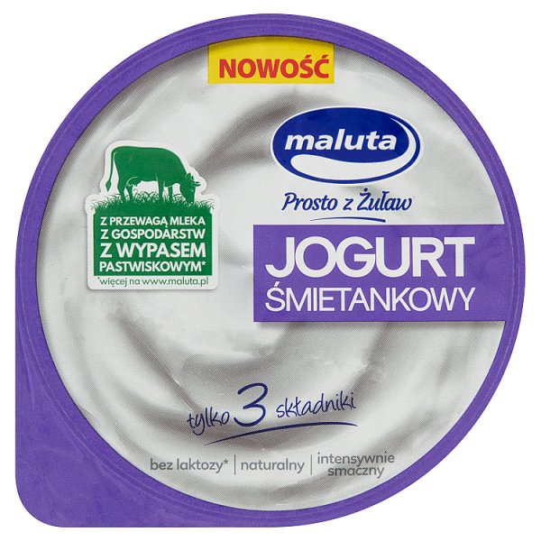 Maluta Jogurt śmietankowy naturalny bez laktozy 220 g