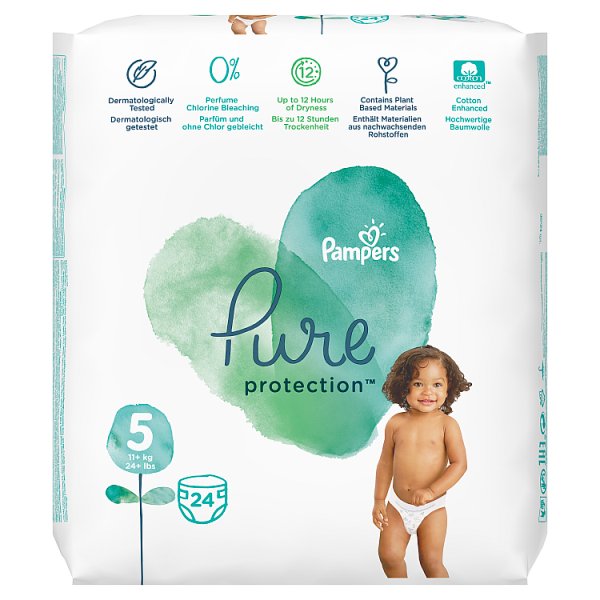 Pampers Pure Protection Rozmiar 5, 24 pieluchy, 11-16 kg
