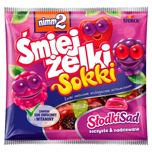 nimm2 Śmiejżelki Sokki Słodki Sad Żelki owocowe wzbogacone witaminami 90 g