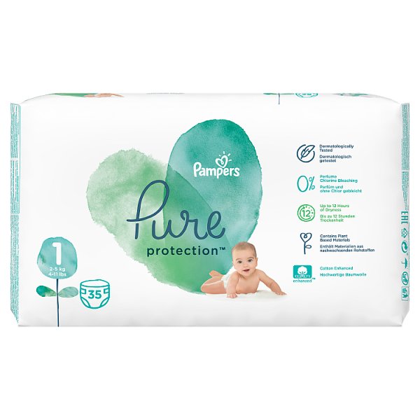 Pampers Pure Protection Rozmiar 1, 35 pieluch, 2-5 kg