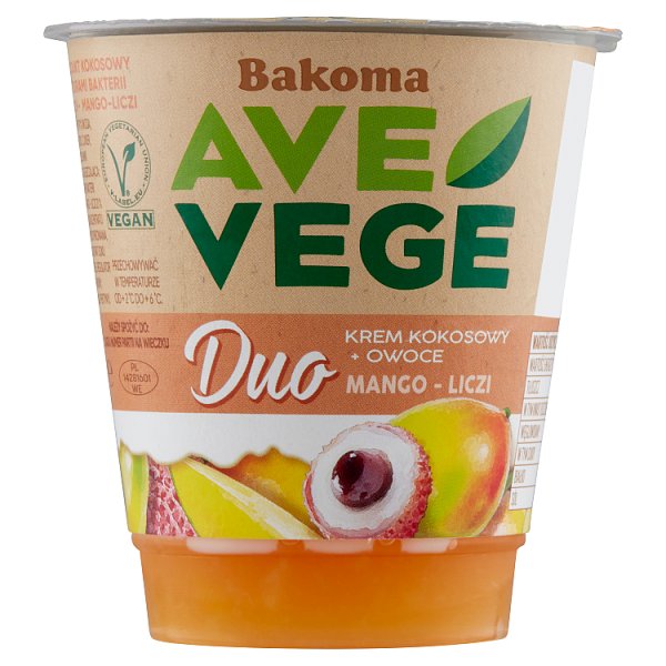 Bakoma Ave Vege Duo Krem kokosowy + owoce mango-liczi 140 g